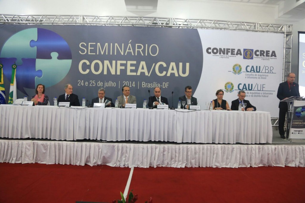 Seminário reúne representantes do Sistema Confea/Crea e o CAU/BR em debate que busca soluções para os problemas de “sombreamento” em atribuições profissionais.